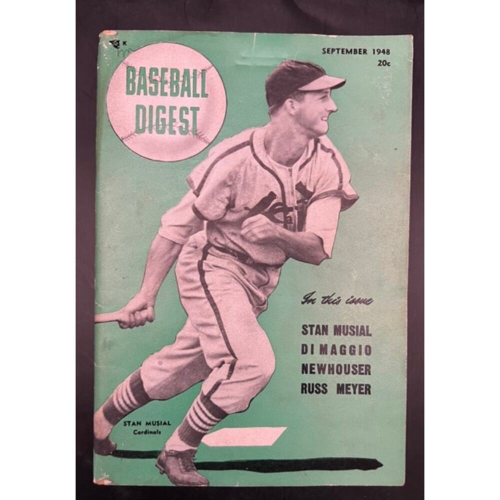 1948 Baseball Digest Stan Musial Rookie St. Louis Cardinals Joe DiMaggio Yankees